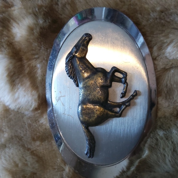Vintage Mustang Galloping Horse Western Belt Buckle Unisex - Picture 2 of 11